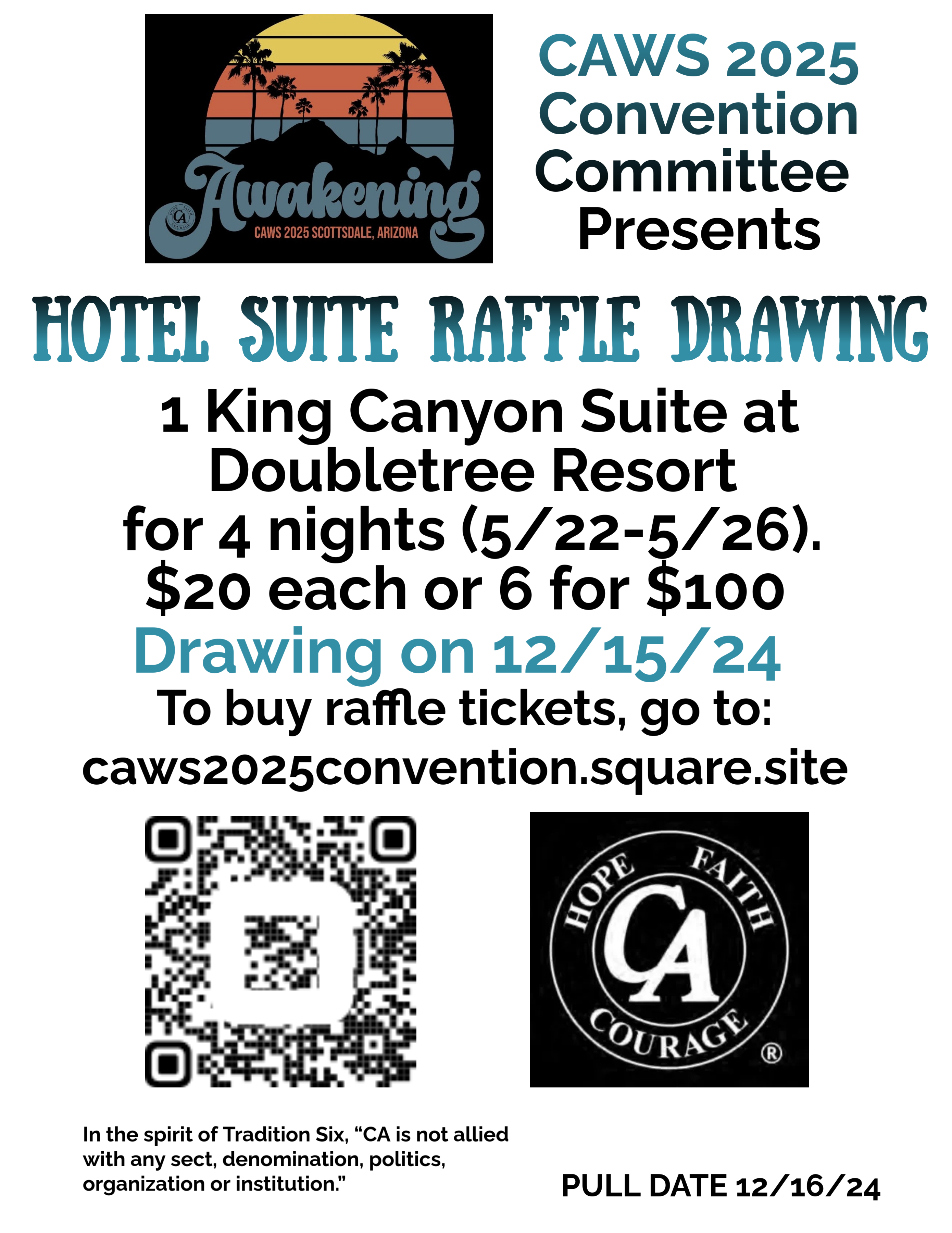 Hotel Suite Raffle Flyer