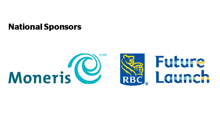 Logos for Connecting the Dots National Sponsors – Moneris and RBC Future Launch