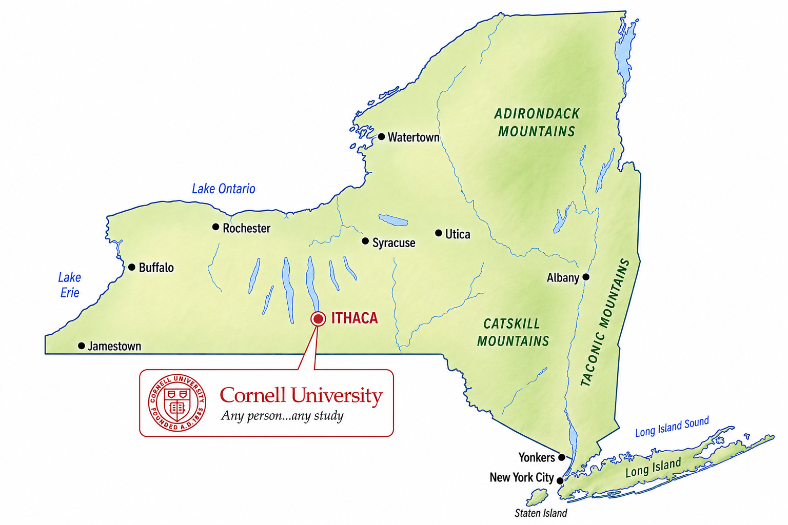 Map photo Cornell University Graduate School