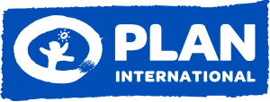 Stylized image of a child with raised arms, surrounded by a circle, representing the Plan International logo.